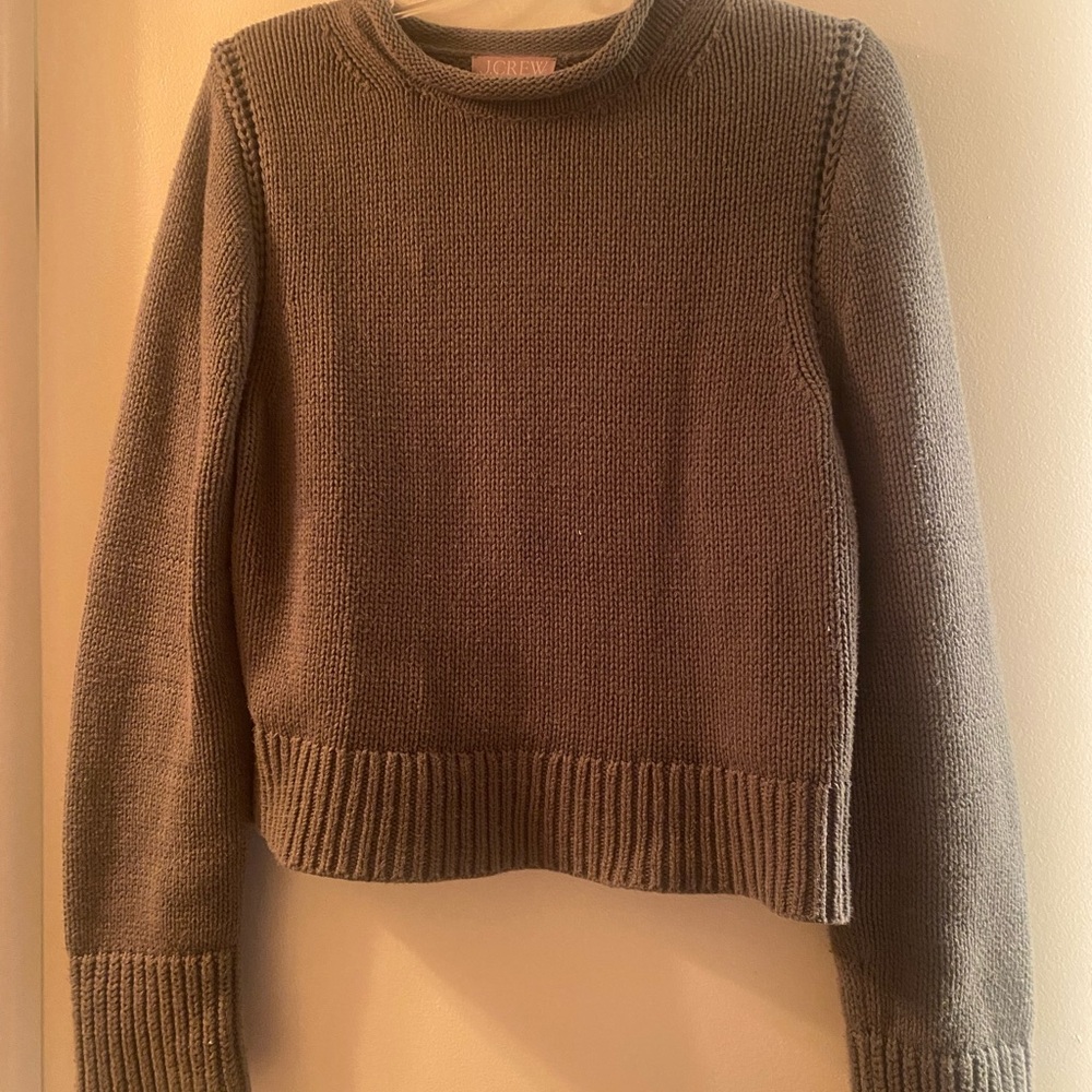 Cozy JCrew Navy green roll neck Sweater M